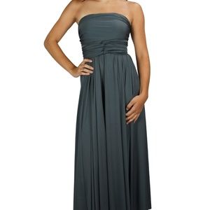 CHARCOAL GRAY BRIDESMAID CONVERTIBLE WEDDING DRESS